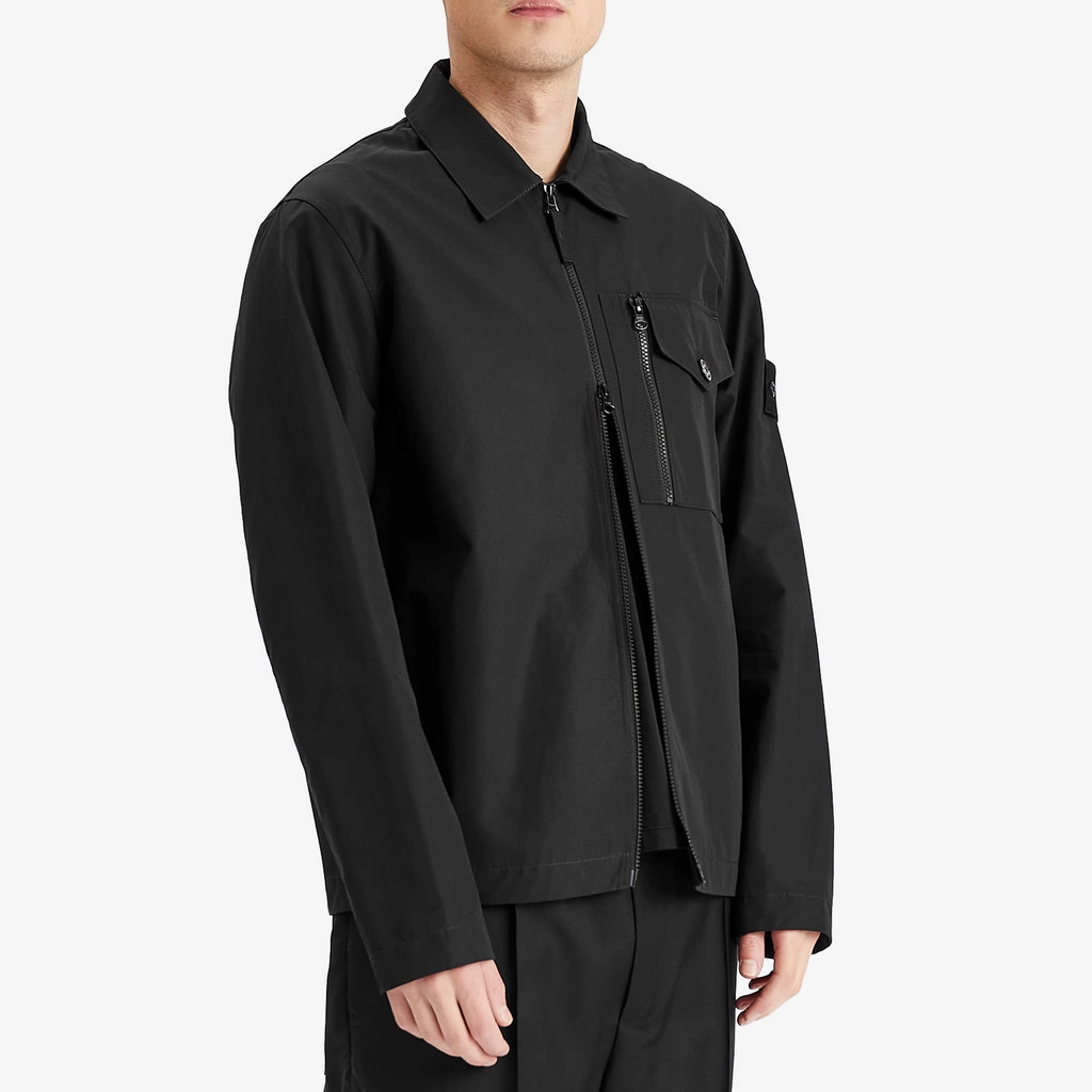Stone Island Men's Ghost Piece Weatherproof Canvas Shirt Jacket Black